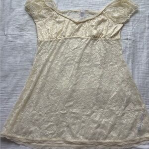 Urban Outfitters Cream Lace Mini Dress
